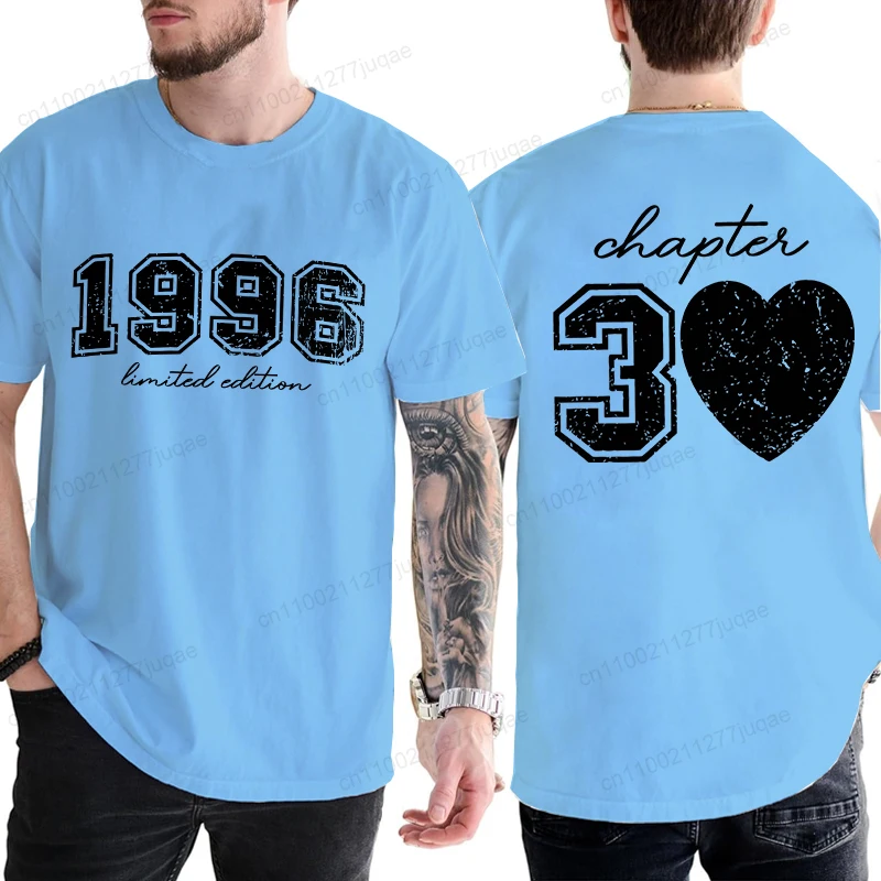 Men's Fashion T-Shirts 30th Birthday Personalized Limited Edition 1996 Printed T-Shirts for Women Men Clothing Short Sleeve Tops