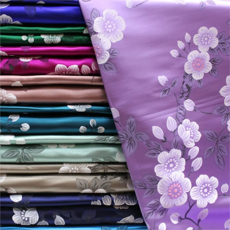 

Chinese-style cheongsam cotton-padded ethnic costume fabric jacquard brocade silk and satin