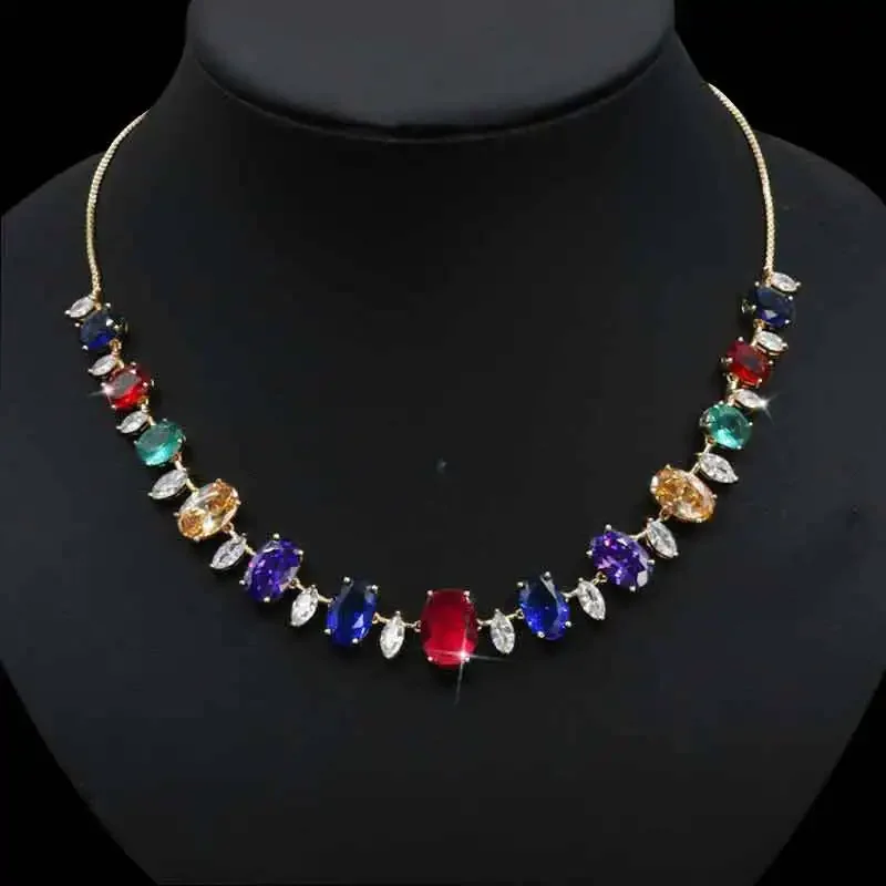 

CHKAWOCI high draw zip-up zircon necklace Autumn and winter women's high-end niche design luxury dinner wedding jewelry