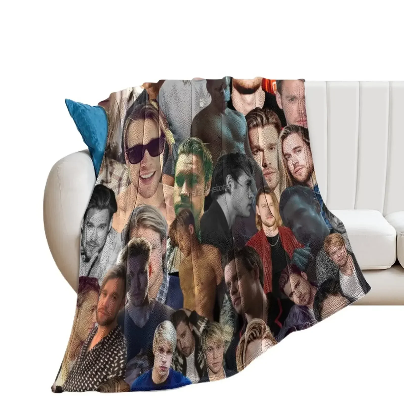 

chord overstreet photo collage Throw Blanket Soft Plaid manga Soft Plush Plaid Blankets