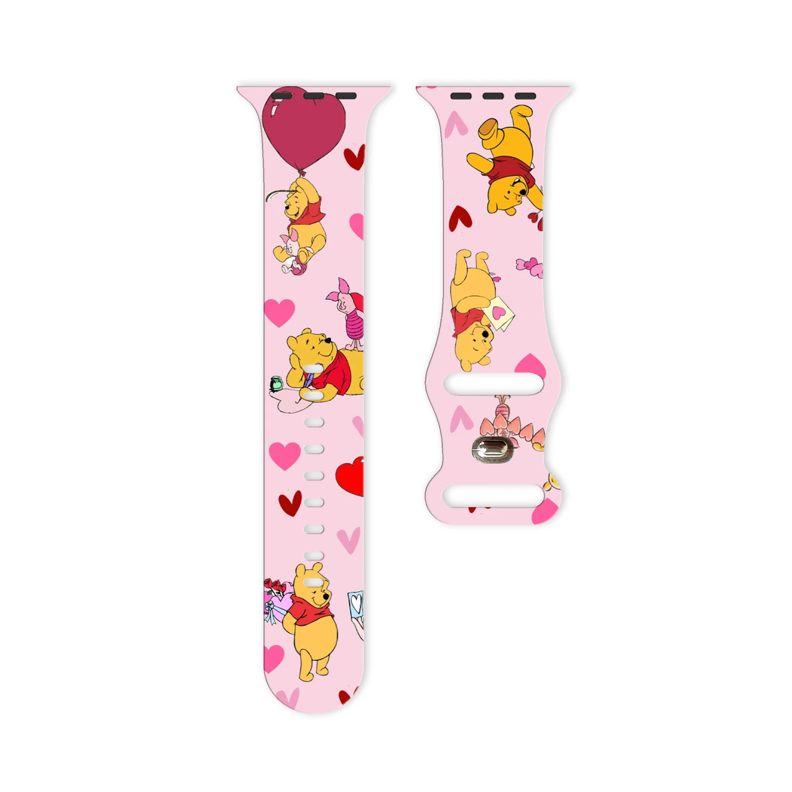 

Disney Pooh Bear printed watch strap for Apple Watch 11 10 9 8 7 Silicone Band Replaceable Bracelet for iWatch 46mm 44mm 42mm