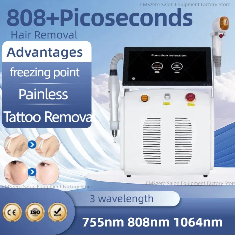 

4 waves IPL Professional Diode Ice Titanium Laser Body Hair Removal Machine 2024 Portable 808 755 Alexandrite Device Permanent