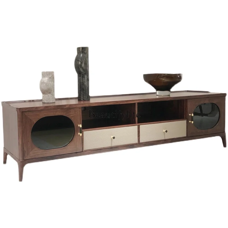 

New Chinese light luxury TV cabinet, two drawers and two doors, living room long TV cabinet