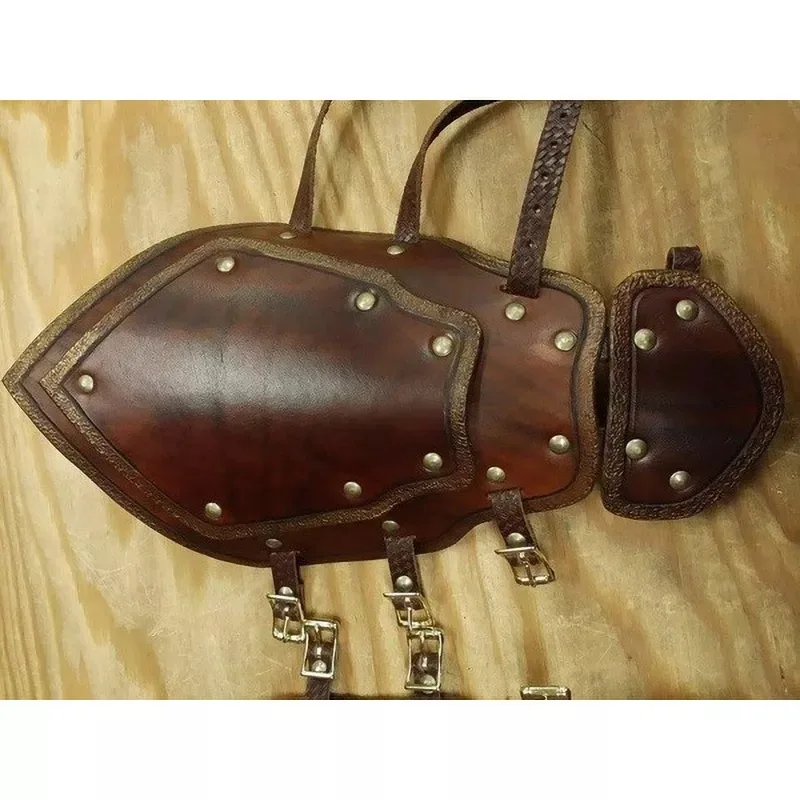 1 para średniowieczne skórzane ramię rękawica nadgarstek klamra Bracers karnawał Cosplay akcesoria do kostiumów długie rękawiczki dla partii mężczyzna kobiet