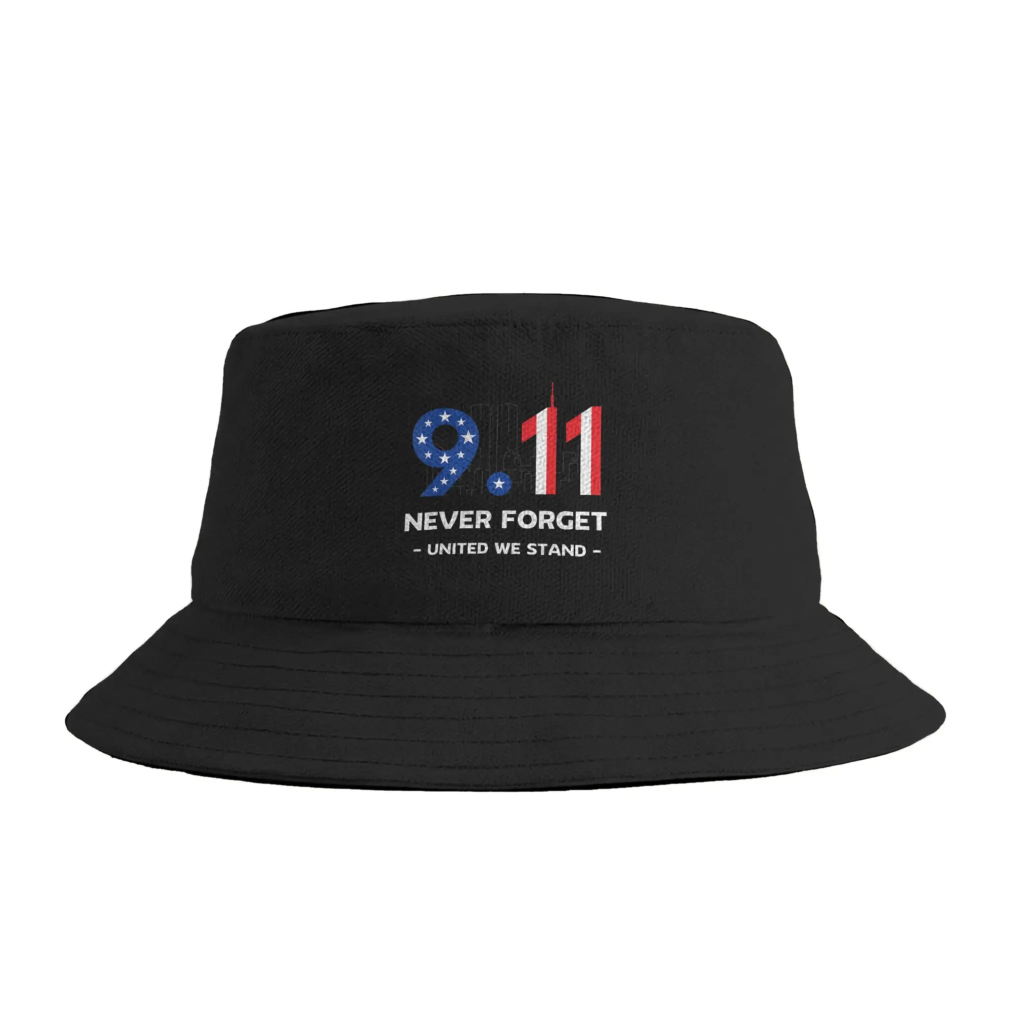 Couple Never Forget September 11 2001 Memorial Day American Flag Bucket Hat  Breathable Fisherman Hats Streetwear Sunscreen Hat