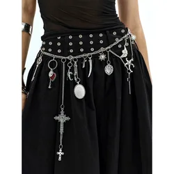 Handmade Punk Style Waist Chain with Multiple Elements and Versatile Pendants