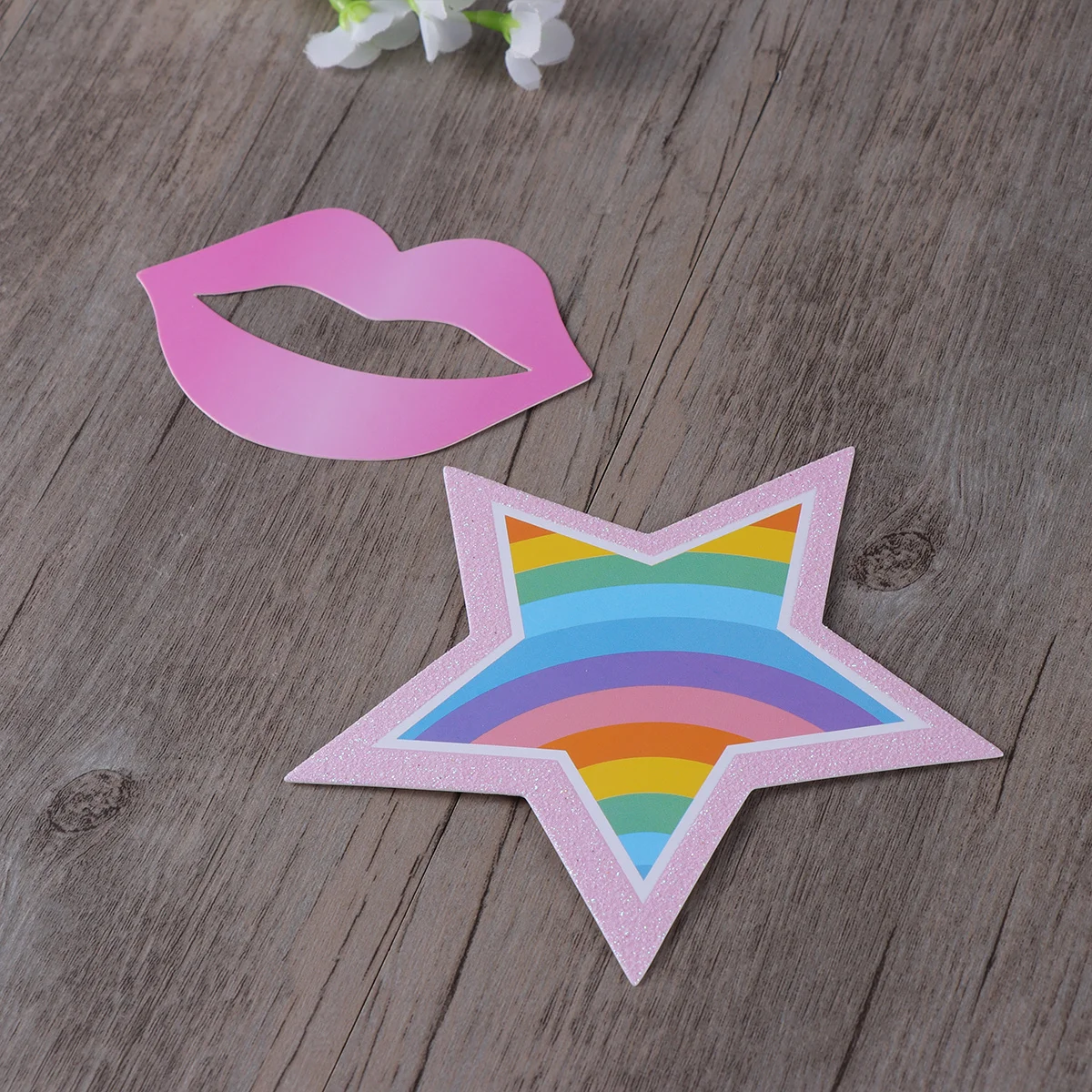 

10 pcs Unicorn Photo Props For Birthday Party Rainbow Celebration Photobooth Decor Kids Wedding Theme Party Cake Topper