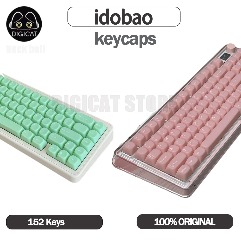 Imagem -02 - Idobao-branco Mármore Keycap pc Keycaps Rosa Adequado para Gamer Teclado Mecânico Presente Teclado Personalizado 152 Chaves pc ma