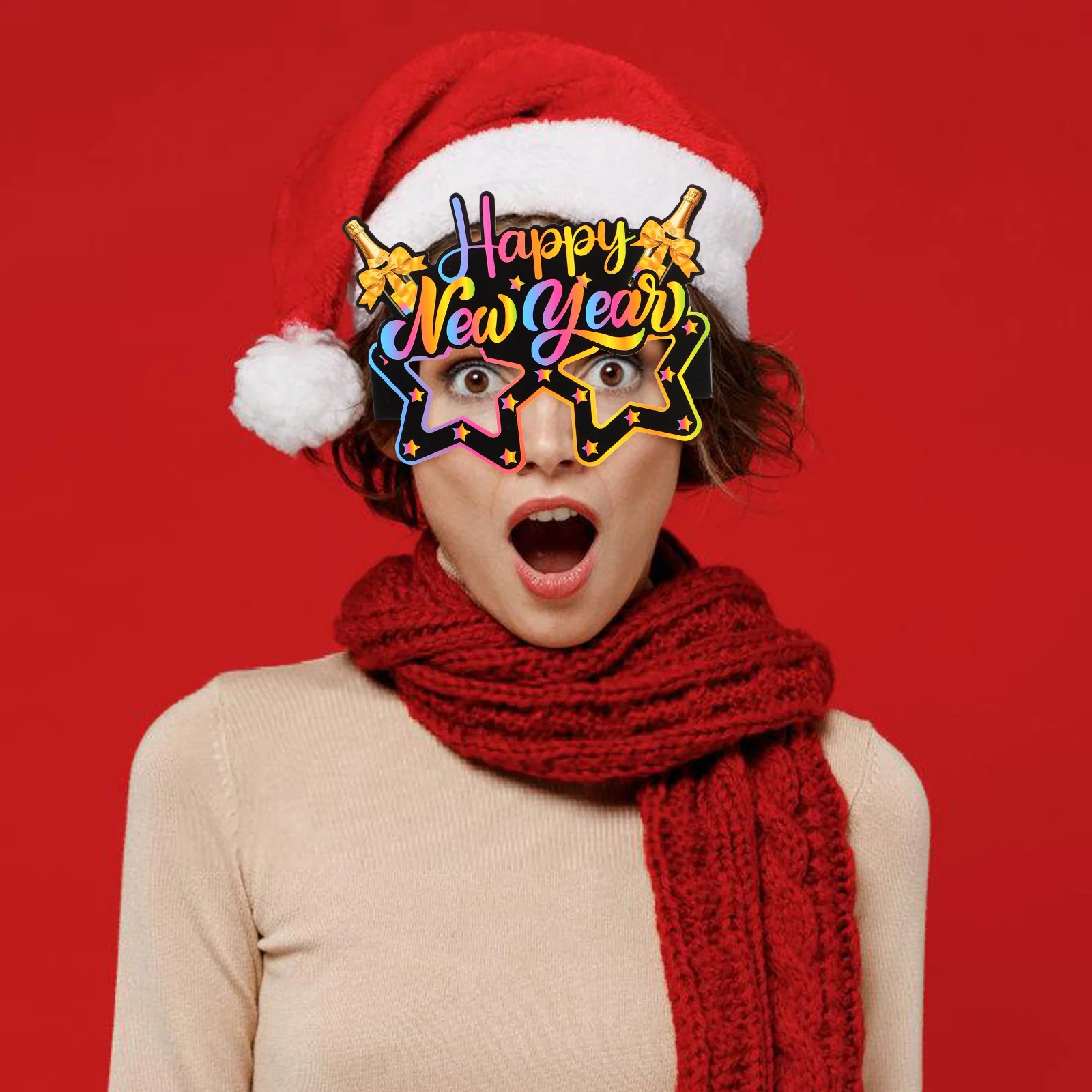 

8Pcs Happy New Year Party Eyewear Festive Photo Props Paper Sunglasses for Unforgettable Celebrations Fun Glasses for Party