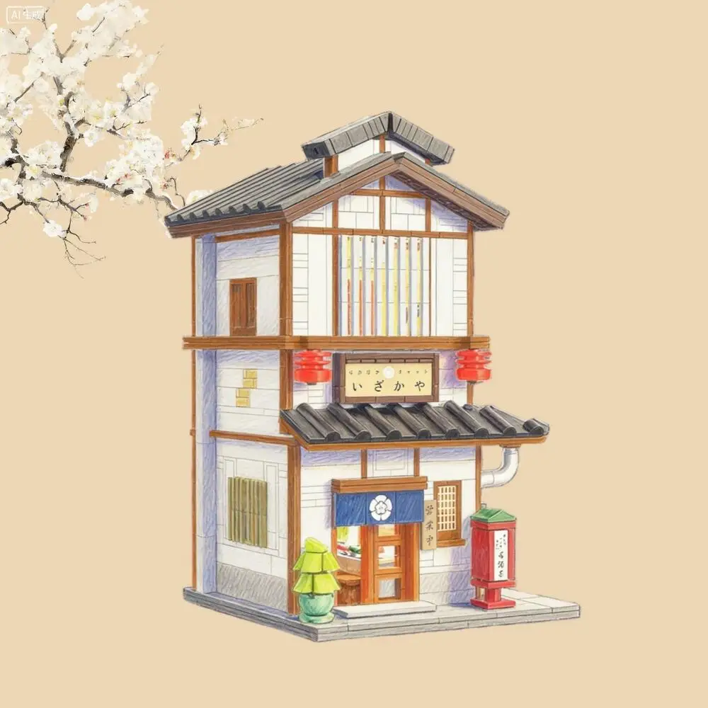 

В наличии: Японский конструктор «Городская улица» — Здание икакая в стиле Якитория, игрушка для взрослых, идеальный подарок на Рождество