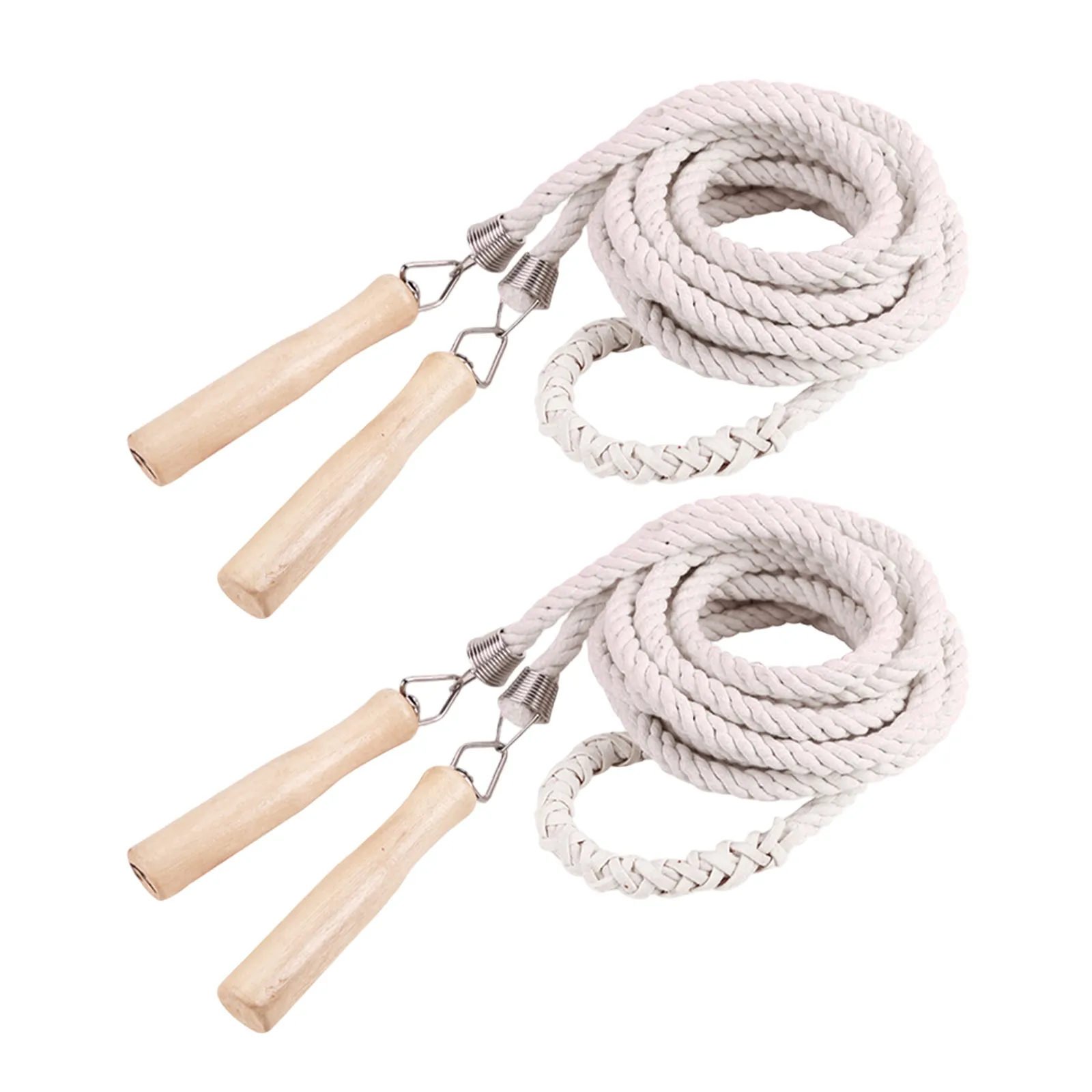 Team Skipping Rope 2Pcs Extra Long Cotton Braided Jump Ropes for Group Fitness Playground Training