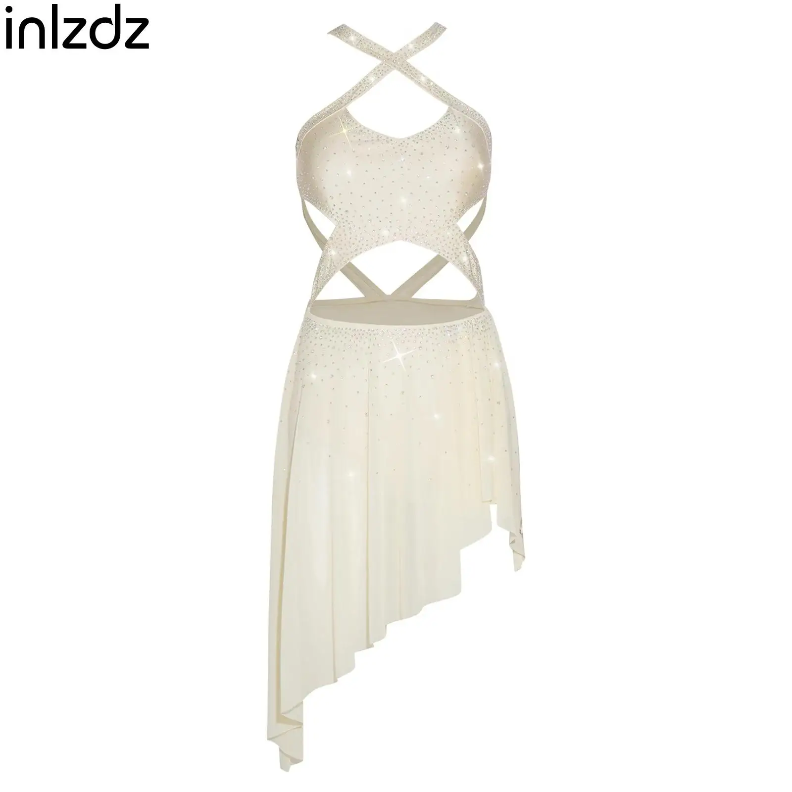 

Adults Salsa Rumba Latin Dance Costume Womens Elegant Figure Skating Dance Performance Dresses for Ballroom Ballet Dance Shows