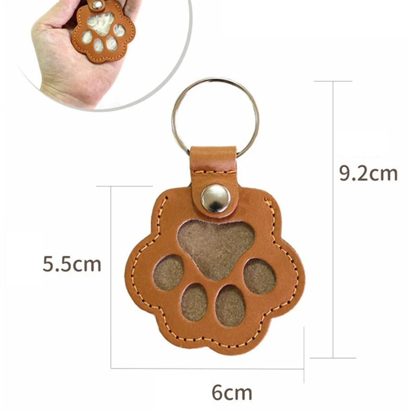 กระเป๋าเก็บขนสัตว์เลี้ยงแบบพกพา ทำจากหนัง PU พร้อมคลิปติดป้ายชื่อสัตว์เลี้ยง กล่องเก็บขนสัตว์เลี้ยงเพื่อเป็นที่ระลึก