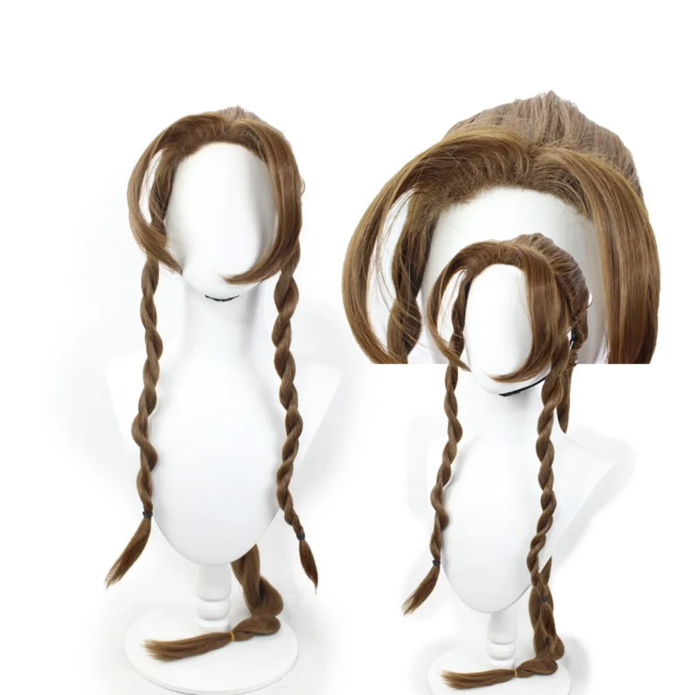 

Final Fantasy VII Aerith Gainsborough Косплей Парик Длинные каштановые волосы с косой