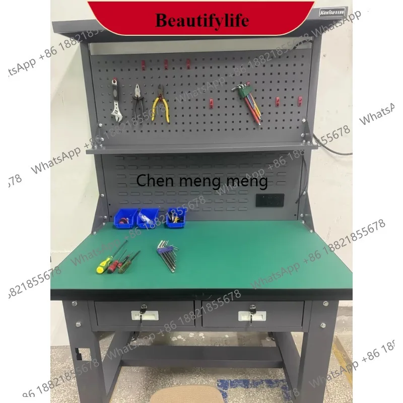 

z189 Mobile Tool Cabinet Rolling Workstation With Wheels Adjustable Height Pegboard Storage For Auto Repair Electronic Workshop