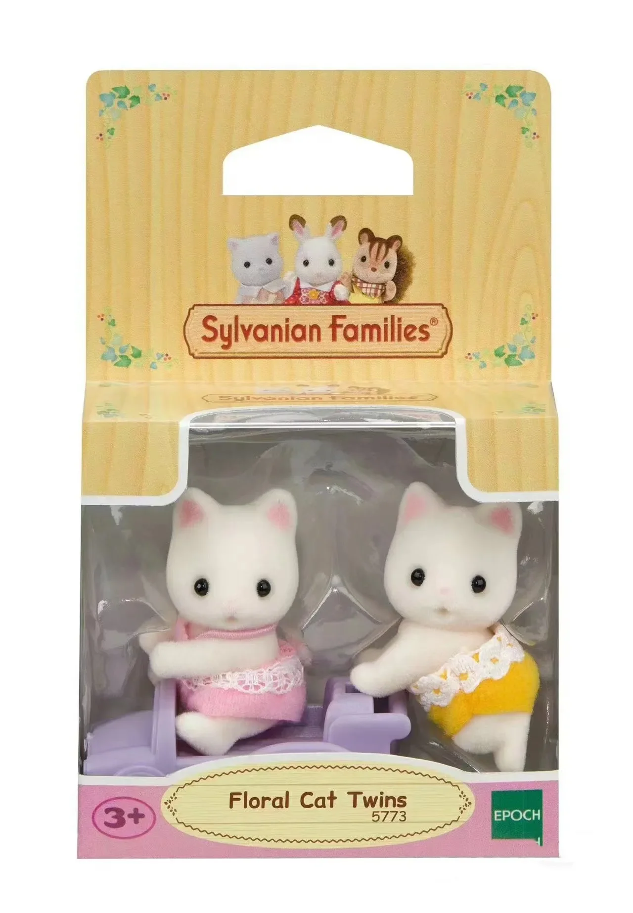 Sylvanian Families Anime Girl Figures Calico critters Furniture Set elephant family trio dollhouse  kitchen  floral cat twins