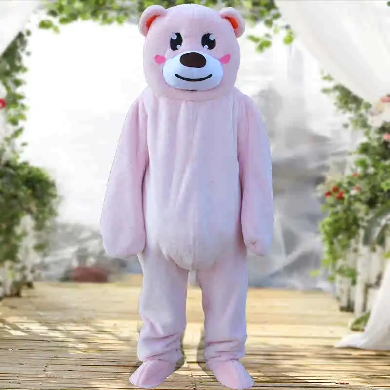 Costume da bambola mascotte orso danzante cartone animato orso di peluche set completo per adulti prestazioni fantasia carnevale pubblicità oggetti di scena da passeggio