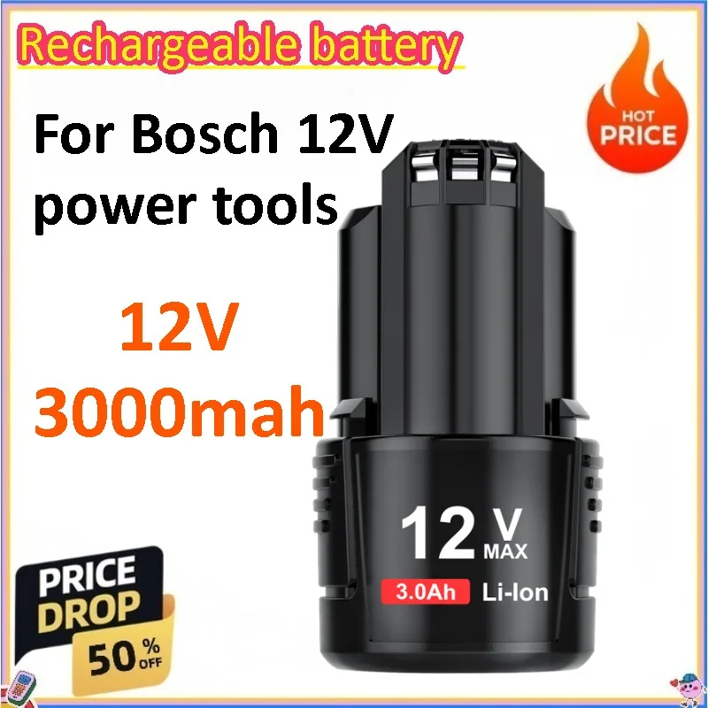 

For 12V Bosch 3000mAh Replacement Bosch Battery for BAT412A BAT413A D-70745GOP 2607336013 2607336014 PS20-2
