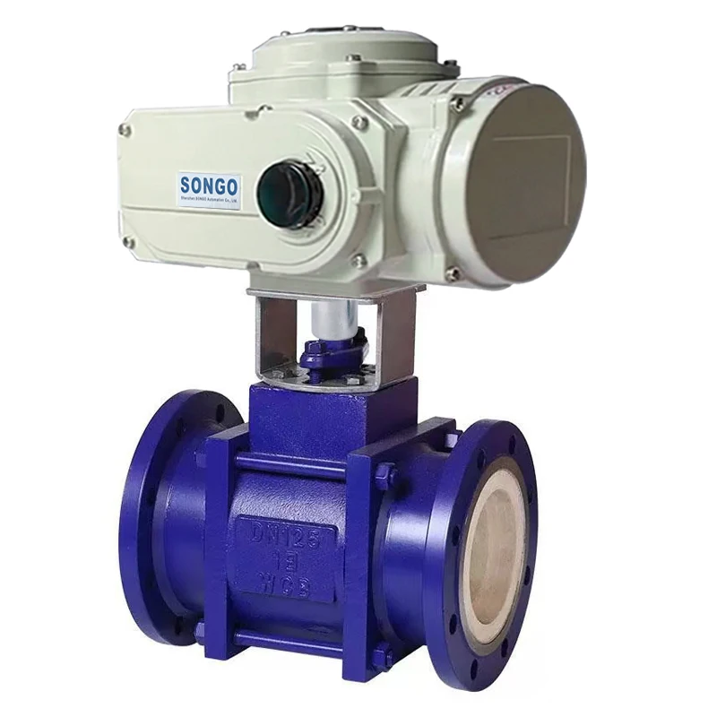 DN80 3 بوصة 24 فولت الخيوط الخامس نوع السيراميك شفة صمام كروي بمحرك مع الشركة المصنعة للمحرك الكهربائي