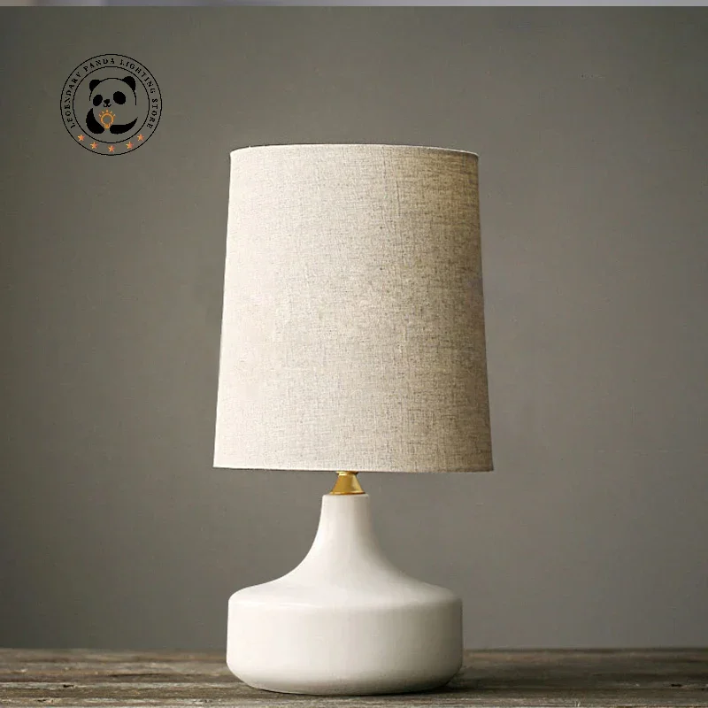 

Настольная лампа E27 в скандинавском стиле, прикроватный светильник из искусственной ткани, классический Декор для комнаты, светодиодная лампа с подставкой