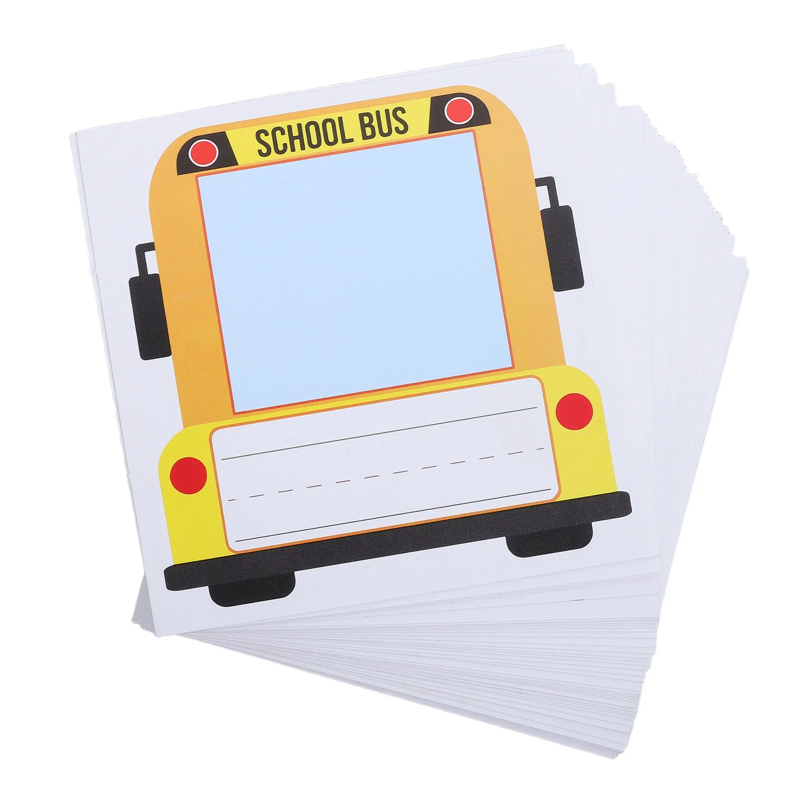 50Pcs Student Name Tags School Bus Shaped Self Adhesive Photo Name Plates Waterproof Classroom Desk Locker Labels Teacher