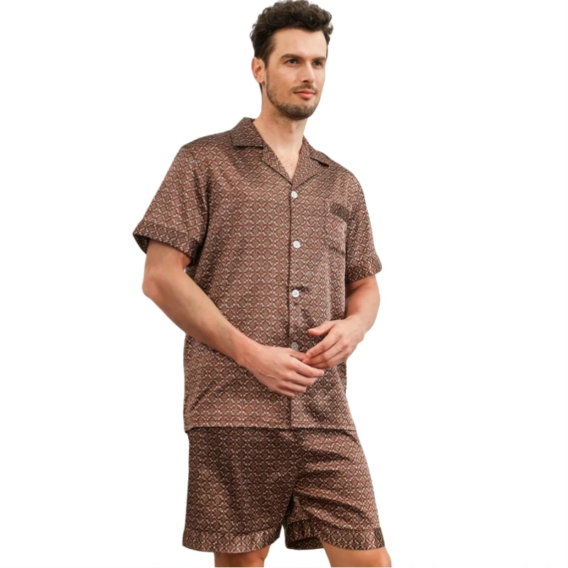 

5XL Подходит для 150 кг Евро, США Размер Мужской пижамный комплект Шорты и мужской шелковый пижамный комплект с длинными рукавами Мужская шелковая пижама Мужская одежда для сна