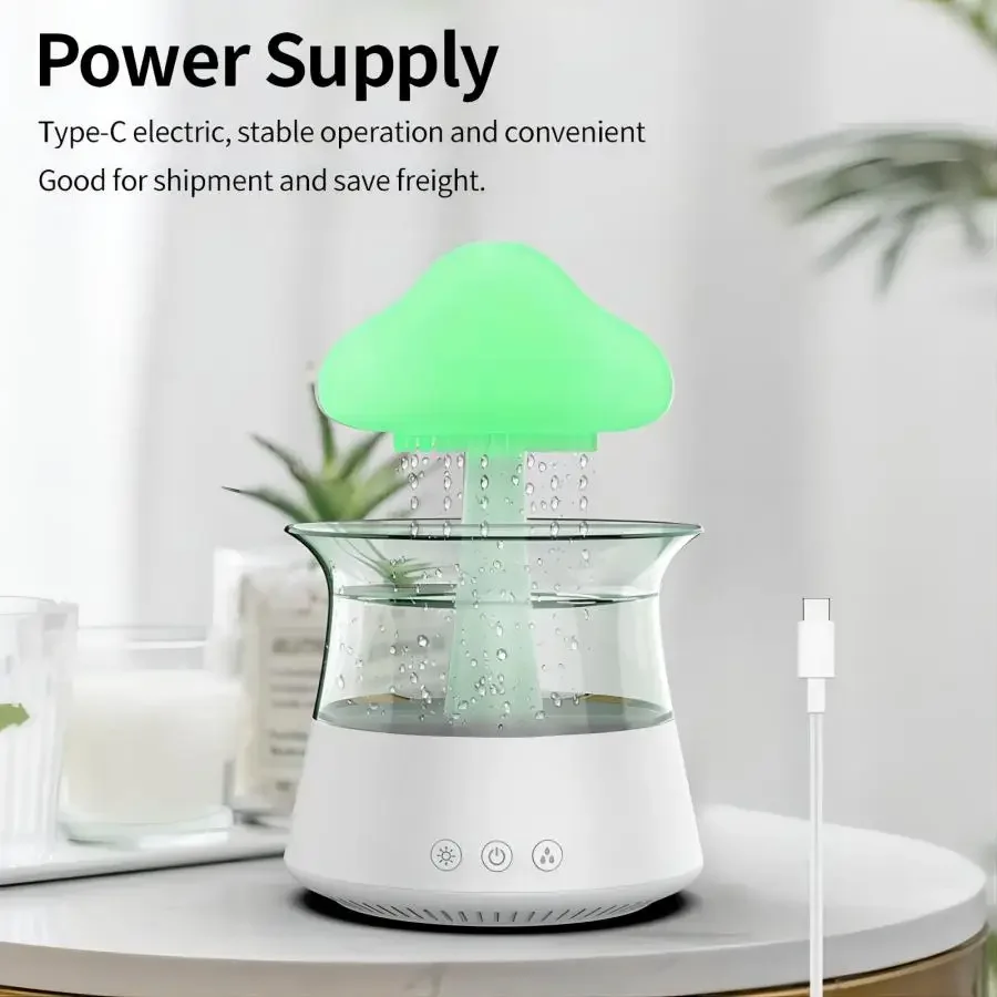 Relax Cloud Rain Diffuser Humidifier Raindrop Aromatherapy Machine Ultrasonic Atomization Humidification Colorful Lamp Humidifer