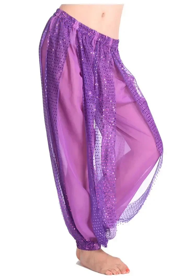 Pantalon de danse du ventre pour femmes, sarouel Genie, Costume Tribal de danse du ventre, pantalon bouffant brillant, le plus récent