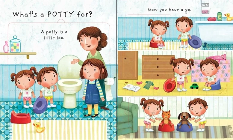 Usborne Lift-the-flap Questions and Answers: Why Do We Need A Potty? 3D Picture Reading English Books for Baby Kids Kid Gift