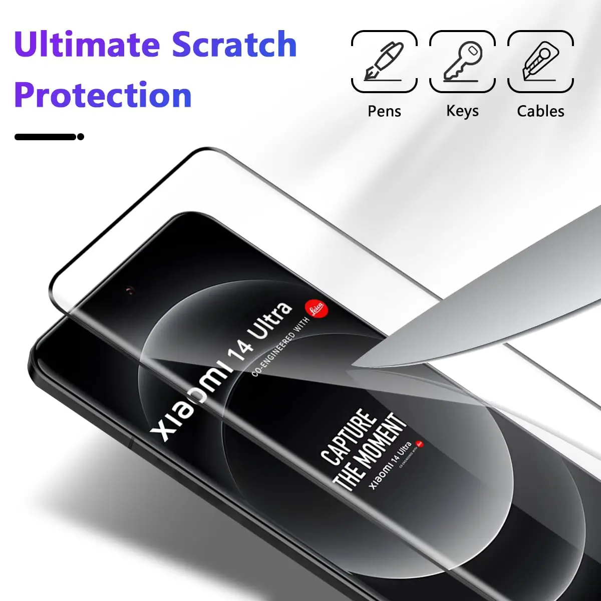 Screen Protector for Xiaomi 14 Ultra Tempered Glass 9H 3D Curved Protective Anti Scratch Fingerprint Scan Bubble free