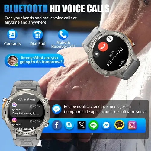 Imagen 2 del producto LIGE nuevo rastreador GPS reloj inteligente hombres 466*466 pantalla AMOLED hombres relojes 50M impermeable al aire libre brújula 500mAh batería Smartwatch