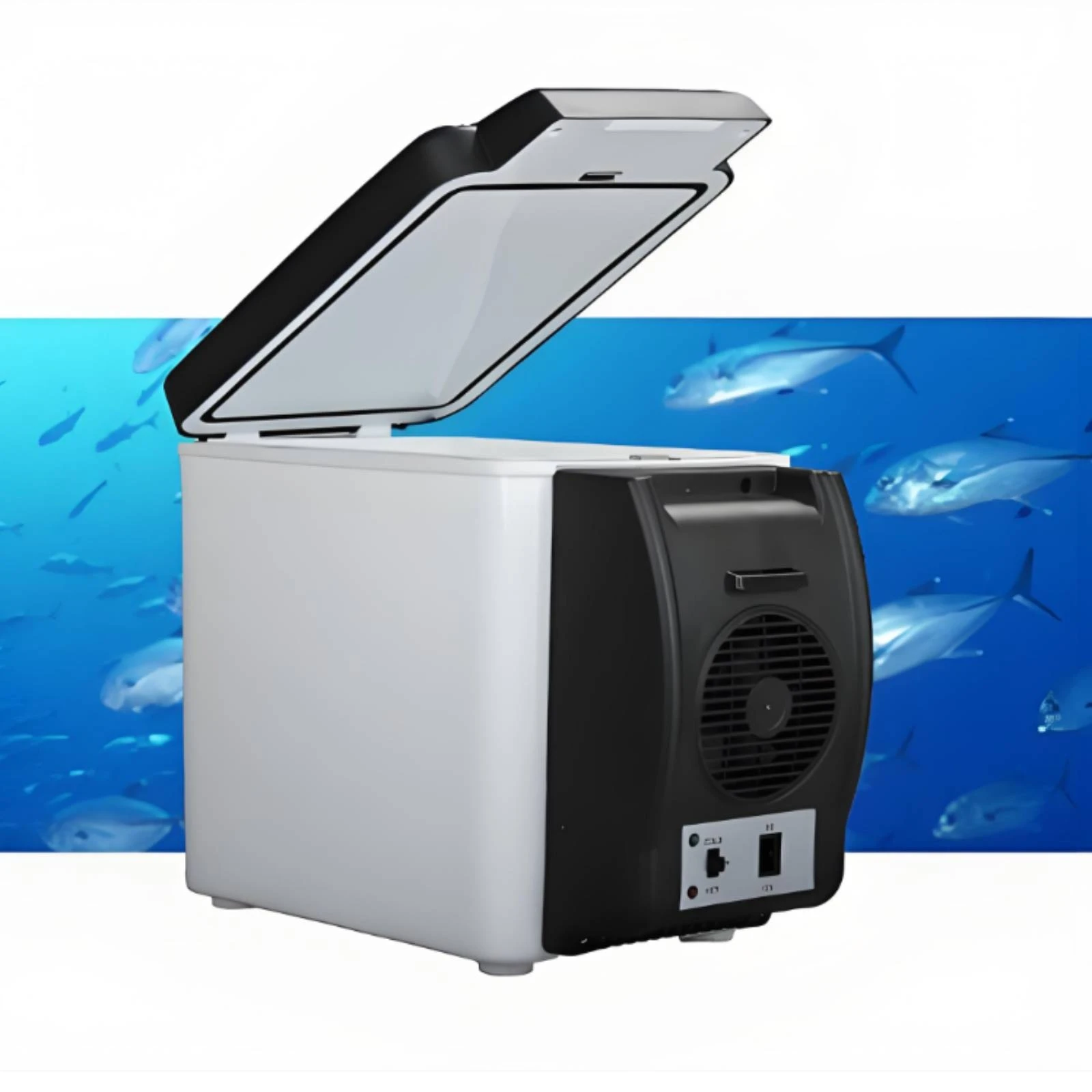 Car Cooler Warmer Carry Strap Car Refrigerator Portable Fridge Warmer Cup Recesses Small Appliance DC Powered for Home