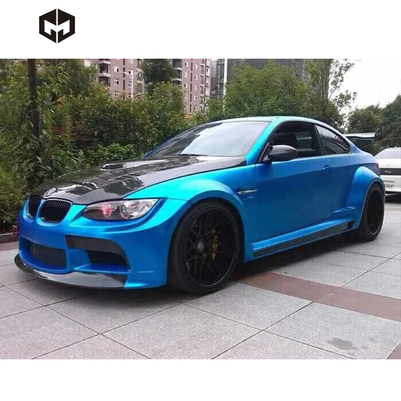 Front Bumper Rear Bumper Side Skirt Vent Fenders Flares Engine Bonnet Hood V Style Wide Body Kit for BMW M3 E92 E93