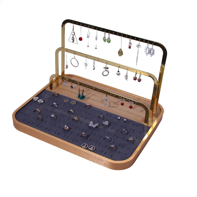 Metal Rectangular Trays Earrings Rings Bracelets Display Jewelry Trays Presentation Storage Durable Home Decor Tabletts ZY40TP