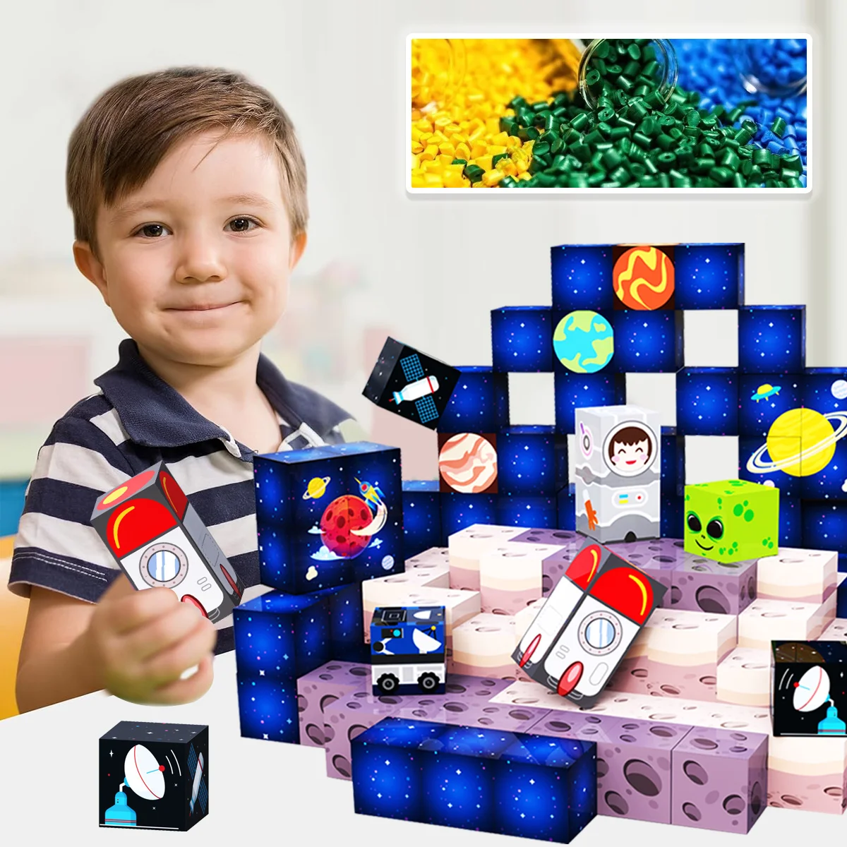 Magnetyczne klocki konstrukcyjne, zestaw magnetycznych klocków konstrukcyjnych do nauczania w klasie, zabawka edukacyjna STEM, prezenty na Boże Narodzenie, Halloween