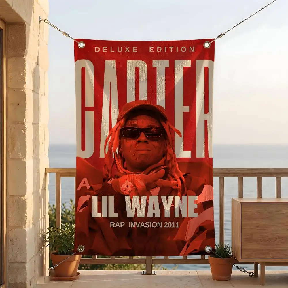Music L-Lil W-Wayne Flags Cozy Yard Flag 4 Grommets Waterproof Durable Lightweight