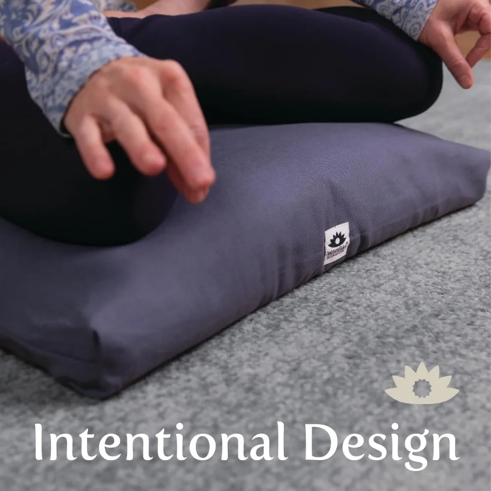وسادة تأمل مملوءة بالحنطة السوداء، مقاس 23 × 23، للجلوس المريح في خط الكسوف