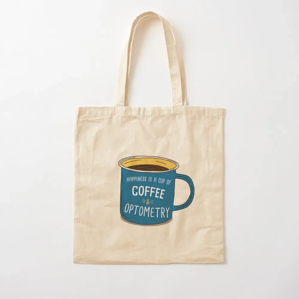 

Optometry & Coffee is happiness Tote Bag hand bags Women's shopper bag men's canvas