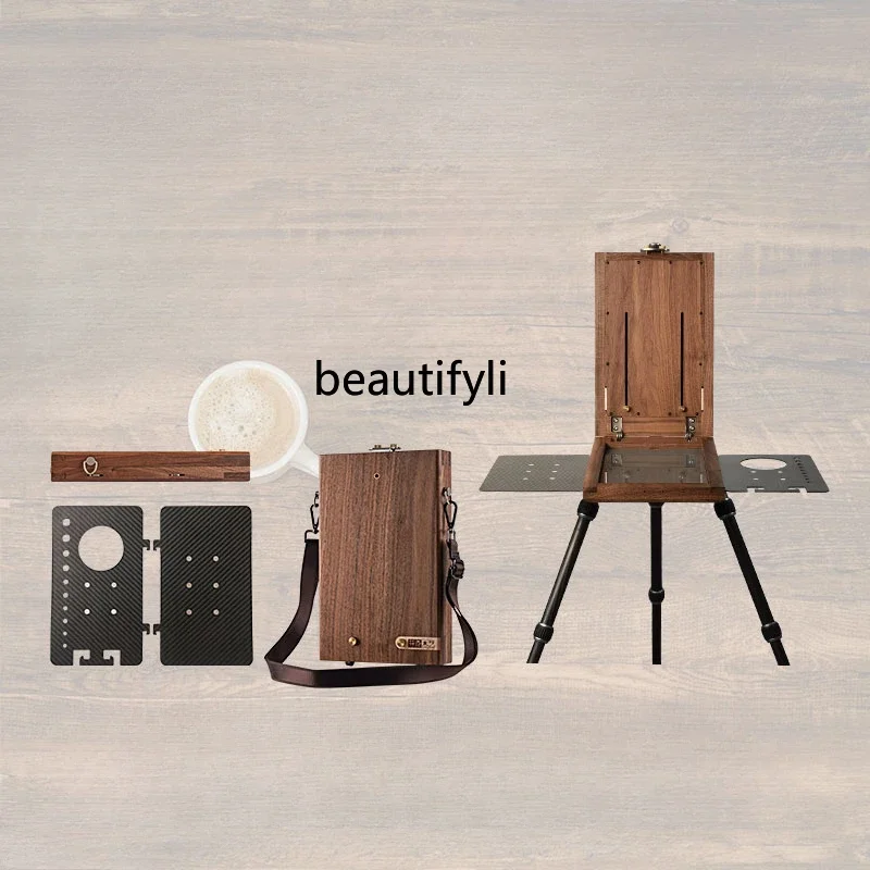 Portable portable art student outdoor sketching special personalized custom wooden tie rod oil painting box easel