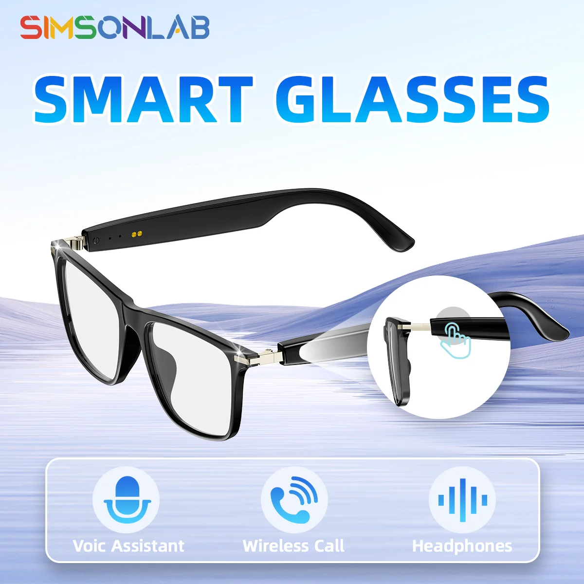 

Smart Glasses Anti-UV Headphones Voice Assistant HIFI Music Player Wireless Call Outdoor Sports Fashion Sunglasses For Men Women