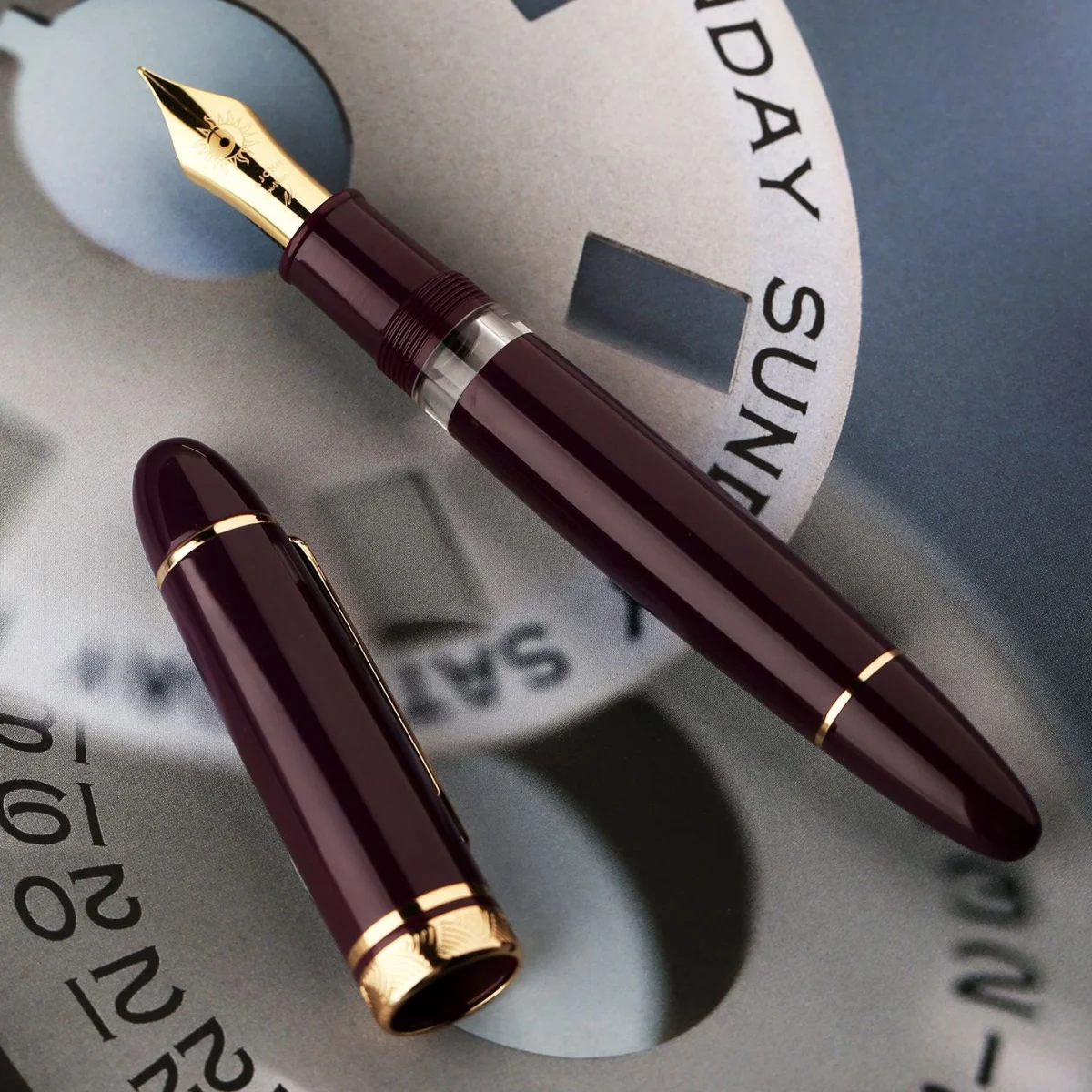 

Ручка для демонстрации цветной смолы MAJOHN P140 8 # 40-наконечник ручки, жесткий резиновый язык, медный поршень, чернила, поглощающая ручка для практики письма