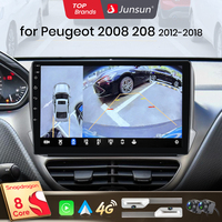 Junsun AI Wireless CarPlay for Apple Android14 Auto Car Radio for Peugeot 2008 208 2012-2018 GPS RDS WiFi 360 Camera Multimedia