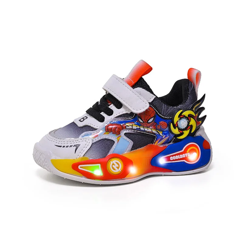 أحذية ديزني الخفيفة للأطفال موضة كارتون سبايدرمان للأولاد أحذية رياضية للبنات أحذية كاجوال قابلة للتنفس أحذية رياضية للأطفال 21-30 #5