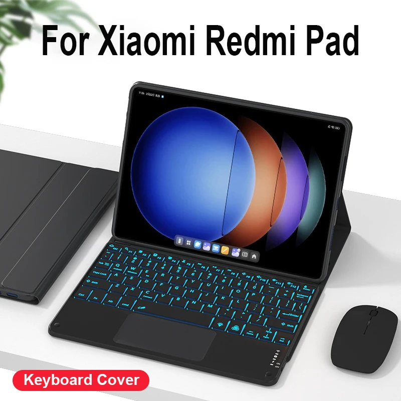 For Xiaomi Redmi Tablet Keyboard Cover, For Xiaomi Pad 6S Pro 12.4 Mi 5 6 Pro 11, For Redmi Pad SE 11 Pad 10.61 Case