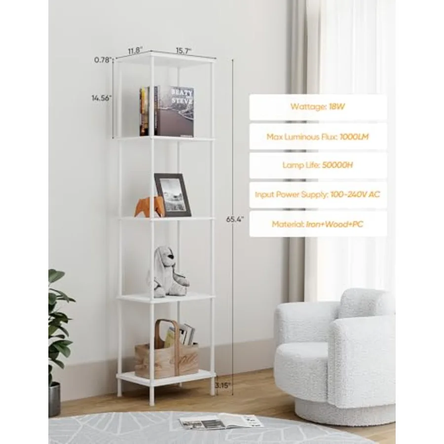 Close-up of the RGBCW lighting on the shelves