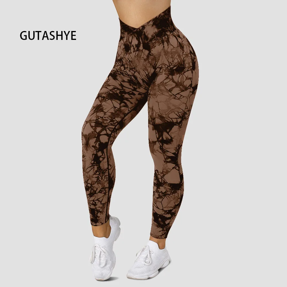 

Tie-Dye Yoga Pants Sports Leggings Women Exercise Running Fitness High Waist Seamless Gym Push Ups Leggings Women Workout Tights