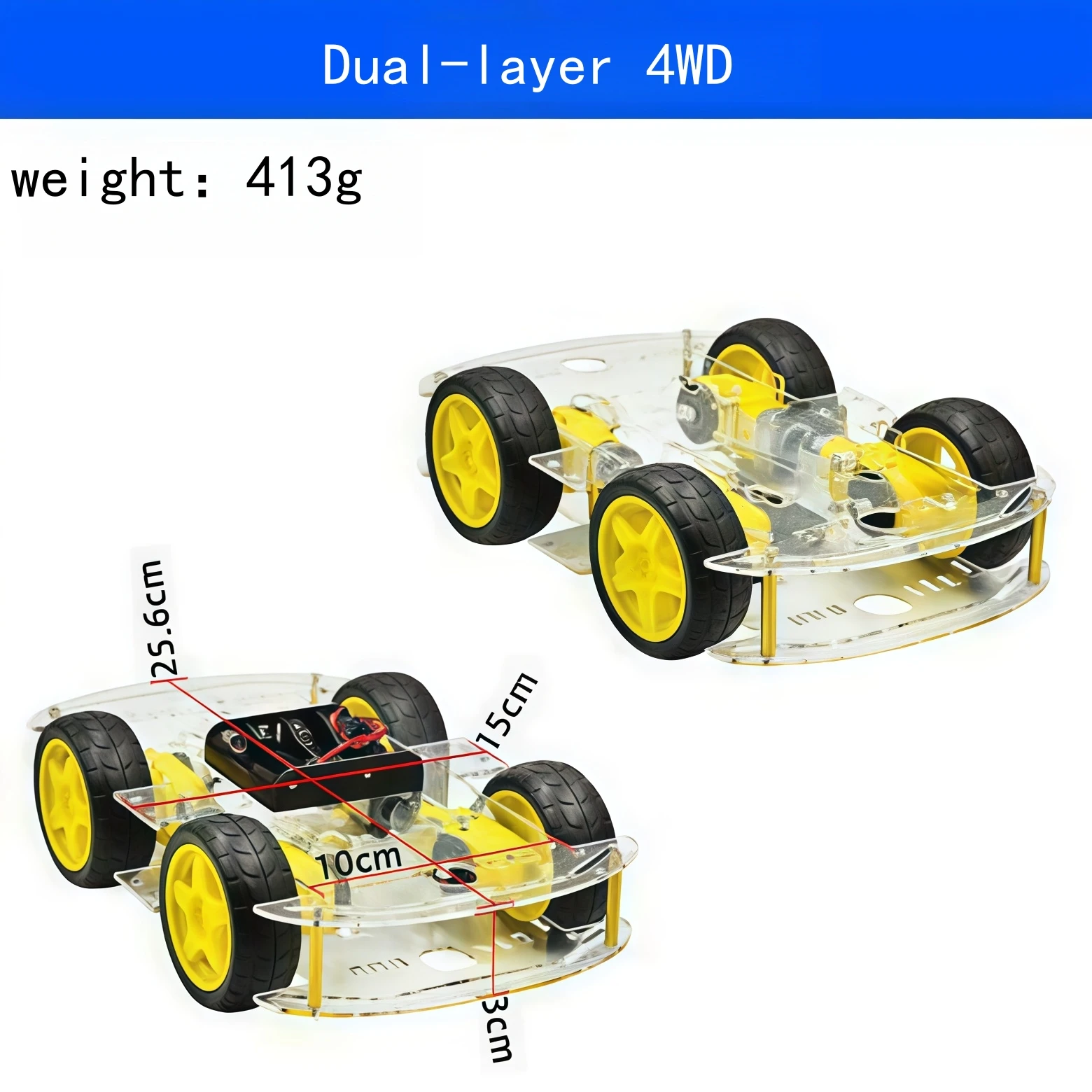Intelligentes Auto-Chassis / Linienfinder-Auto / Roboter-Auto-Chassis / Geschwindigkeitsmessung / Batteriekasten-Lieferung 2 4WD-Auto – Detail 8
