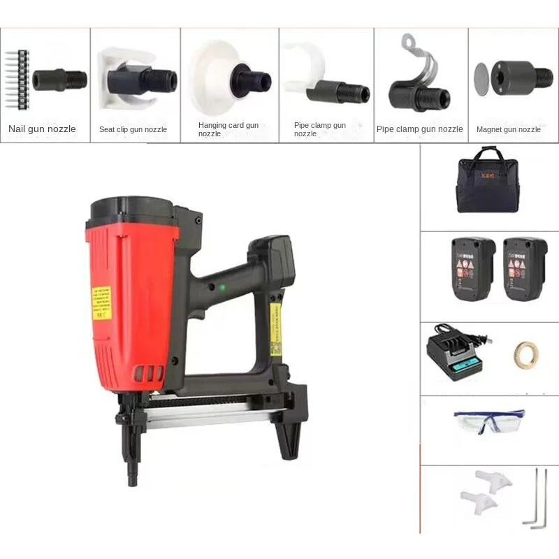 6 in 1 Multipurpose Electric Nailer Rechargeable Steel Woodworking Concrete Ceiling Framing Cement Wall Nailer