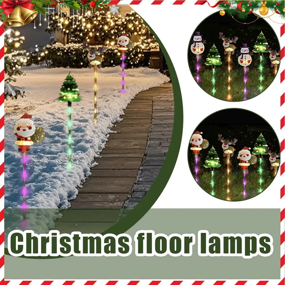 Christmas Pentagram Snowflake Ground Decoration Lamp Santa Claus Courtyard Decoration Lawn Lamp Installation Holiday Decoration