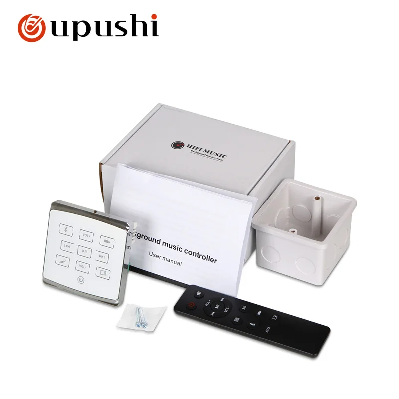 Oupushi bluetooth amplifier smart home audio mini in wall amplifier 86 type support FM bluetooth USB TF MP3 sound system speaker